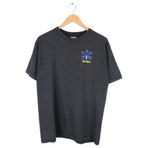 Vintage Blue Angels Fighter Jet T-Shirt Pinstripe Gray Embroidered Size Large